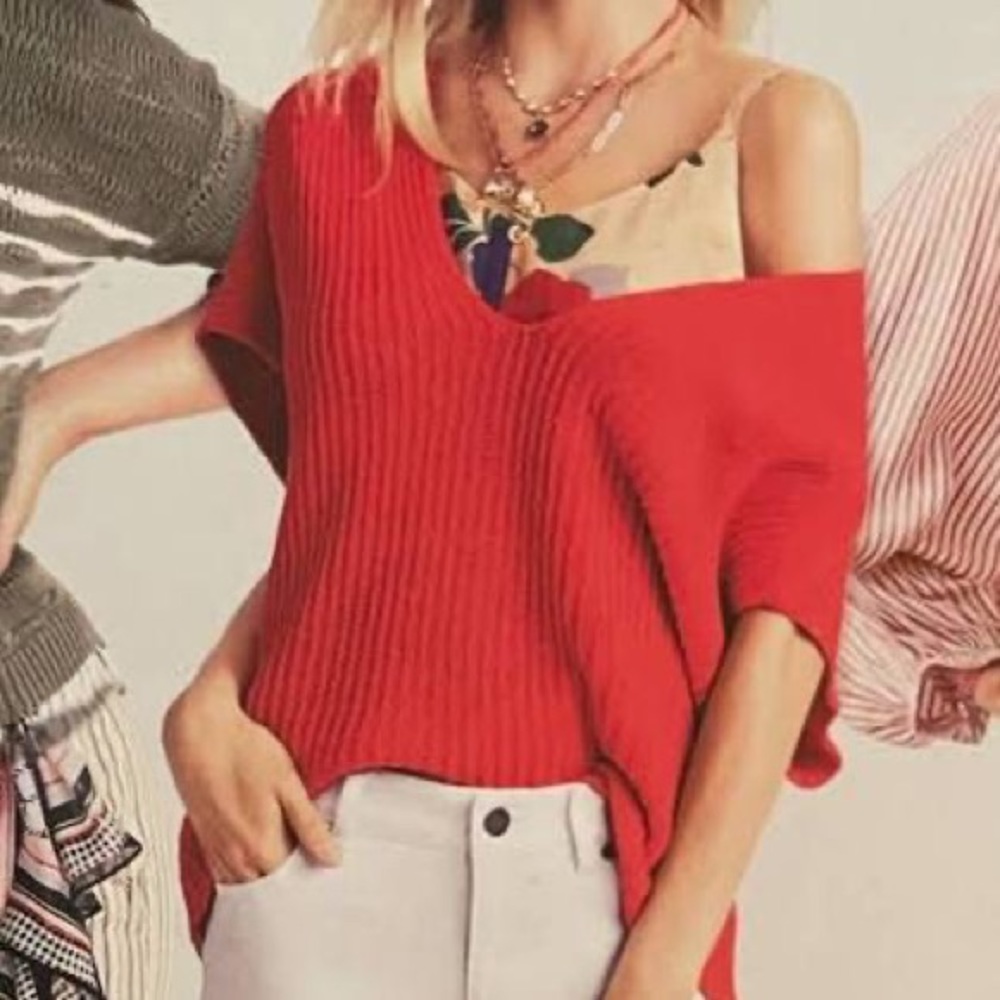 CAbi Red V-Neck Sweater